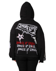 Dolce & Gabbana Black Embroidered Full Zip Hooded Jacket