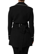 Dolce & Gabbana Black Wool Double Breasted Blazer Jacket