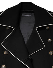 Dolce & Gabbana Black Wool Double Breasted Blazer Jacket