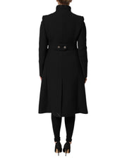 Dolce & Gabbana Black Wool Single Breasted Trench Coat Jacket