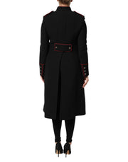 Dolce & Gabbana Black Wool Single Breasted Trench Coat Jacket