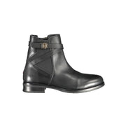 Tommy Hilfiger Black Leather Women Boot