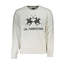 La Martina White Cotton Men Sweater