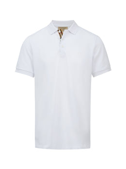 Burberry White Cotton Collared Polo Shirt