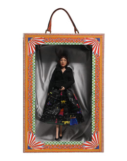 Dolce & Gabbana Black Dress Ceramic Porcelain Fashion Leather Sicily Dolls