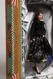 Dolce & Gabbana Black Dress Ceramic Porcelain Fashion Leather Sicily Dolls