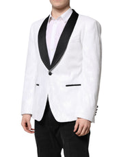 Dolce & Gabbana White Nylon Single Breasted Coat Blazer