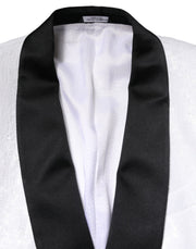 Dolce & Gabbana White Nylon Single Breasted Coat Blazer