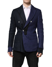 Dolce & Gabbana Navy Blue Double Breasted Suit Coat Blazer