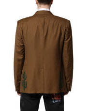 Dolce & Gabbana Brown MARTINI Single Breasted Coat Blazer