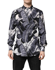 Dolce & Gabbana Multicolor GOLD Cotton Banana Leaf Print Shirt