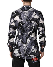Dolce & Gabbana Multicolor GOLD Cotton Banana Leaf Print Shirt