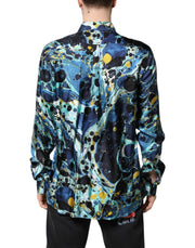 Dolce & Gabbana Multicolor Marble Print MARTINI Dress Shirt