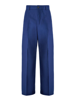 Gucci Blue Classic Cotton Pants