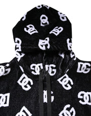 Dolce & Gabbana Black DG Cotton Hooded Sleeveless Sweater