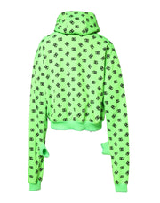 Dolce & Gabbana Green Polyester DGLogo Print Hooded Sweater
