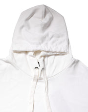 Dolce & Gabbana White Embossed Logo Hooded Sweatshirt Sweater