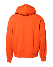 Dolce & Gabbana Orange Cotton Hooded Men Sweatshirt Sweater