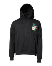 Dolce & Gabbana Black Embroidery Hooded Sweatshirt Sweater