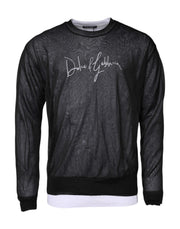 Dolce & Gabbana Black White Logo Knitted Pullover Sweater