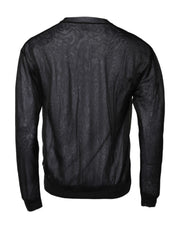 Dolce & Gabbana Black White Logo Knitted Pullover Sweater