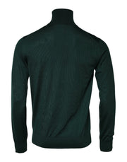 Dolce & Gabbana Green Cashmere Knitted Men Pullover Sweater