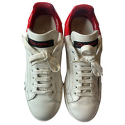 Dolce & Gabbana White Red Logo Portofino Sneakers Shoes