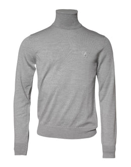 Dolce & Gabbana Gray Wool Knitted Men Pullover Sweater
