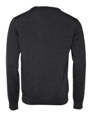 Dolce & Gabbana Gray Wool Logo Knitted Men Pullover Sweater