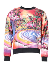 Dolce & Gabbana Multicolor Print Crew Neck Pullover Sweater