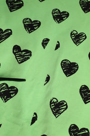 Dolce & Gabbana Green Heart Print Crew Neck Pullover Sweater