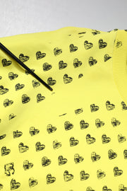 Dolce & Gabbana Yellow Heart Crew Neck Men Pullover Sweater