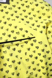 Dolce & Gabbana Yellow Heart Crew Neck Men Pullover Sweater