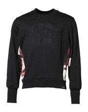 Dolce & Gabbana Black Embroidered Crew Neck Pullover Sweater