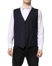 Dolce & Gabbana Black Wool Waistcoat Dress Formal Vest