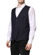 Dolce & Gabbana Black Wool Waistcoat Dress Formal Vest