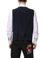 Dolce & Gabbana Black Wool Waistcoat Dress Formal Vest