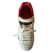 Dolce & Gabbana White Red Logo Portofino Sneakers Shoes
