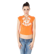 Zuelements Orange Cotton Women T-Shirt