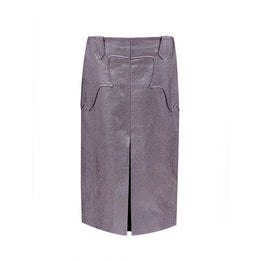 Tom Ford Purple Polyamide Midi Skirt