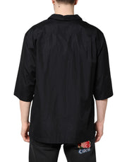 Dolce & Gabbana Black Short Sleeves Button Down Casual Shirt