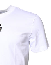 Dolce & Gabbana White Cotton DG Embroidery Crew Neck T-shirt