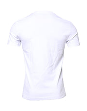 Dolce & Gabbana White Cotton Logo Patch Crew Neck T-shirt