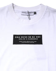 Dolce & Gabbana White Cotton Logo Patch Crew Neck T-shirt