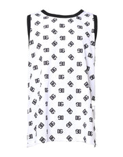 Dolce & Gabbana White Polyester Sleeveless DG Logo T-shirt