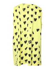 Dolce & Gabbana Yellow Cotton Sleeveless DG Heart T-shirt