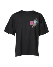 Dolce & Gabbana Black DG Floral Print Crew Neck T-shirt