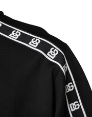 Dolce & Gabbana Black Cotton DG Print Turtleneck T-shirt