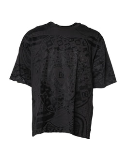 Dolce & Gabbana Black Cotton Bandana Logo Crew Neck T-shirt
