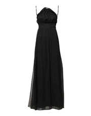 Marciano by Guess Black Tulle Pearl Sleeveless Long Gown Dress